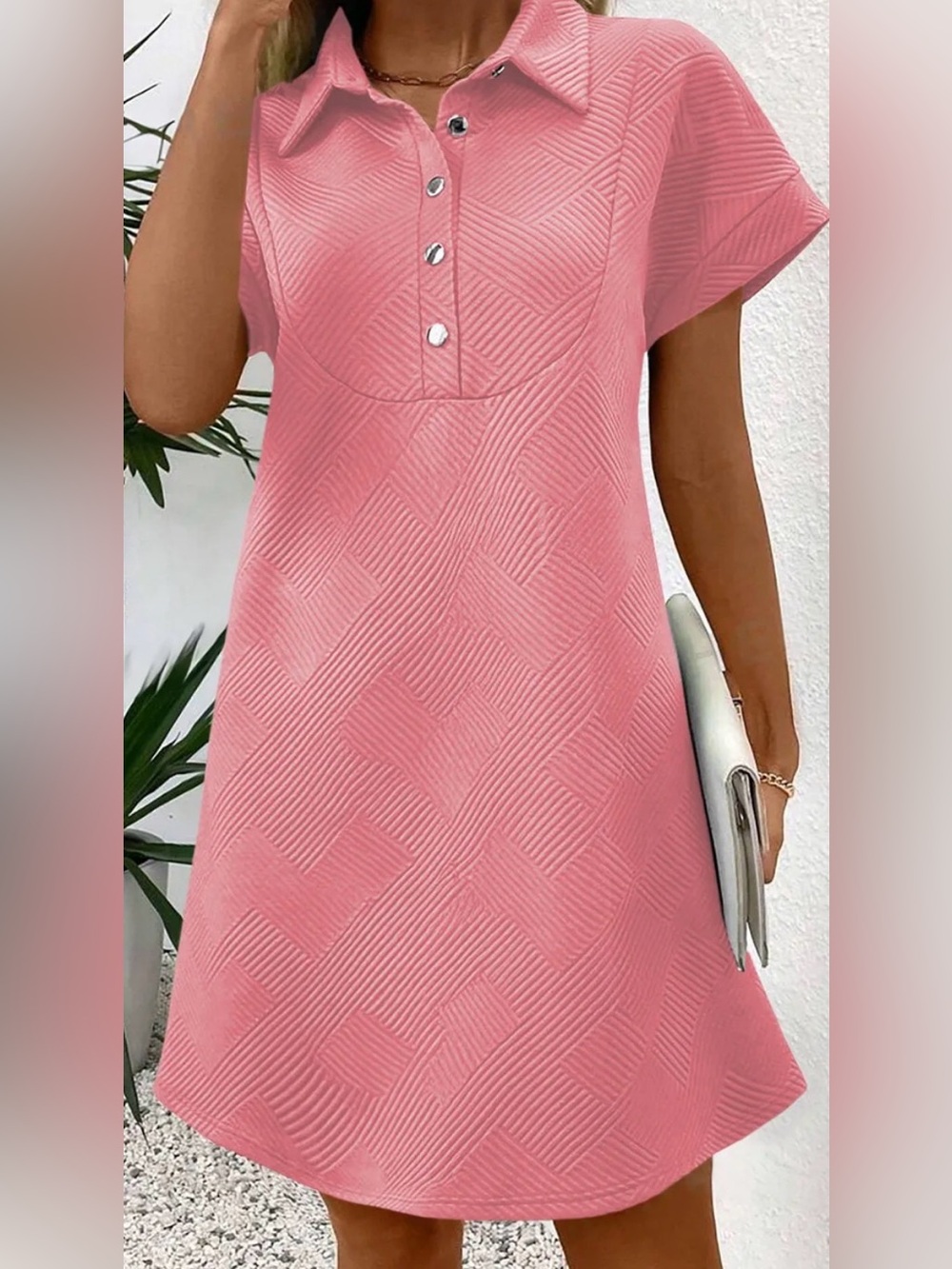 Charming Charlie Pink Short-Sleeve A-Line Dress